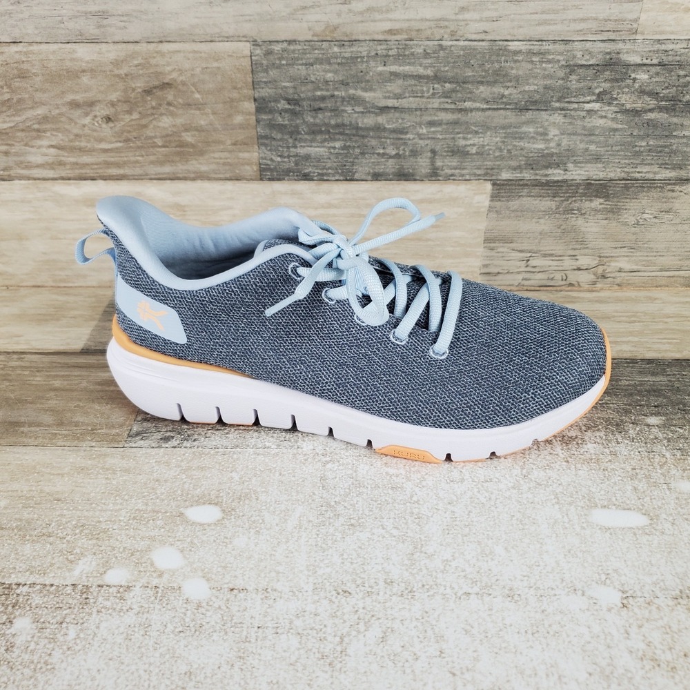 KURU Flex Via Womens Shoes Sz 8.5 M Running Mist Blue Apricot Mesh Lace Up Sneak